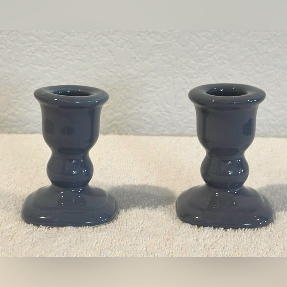 Candle-Lite Wedgwood Elegant Blue Ceramic Candle Holders